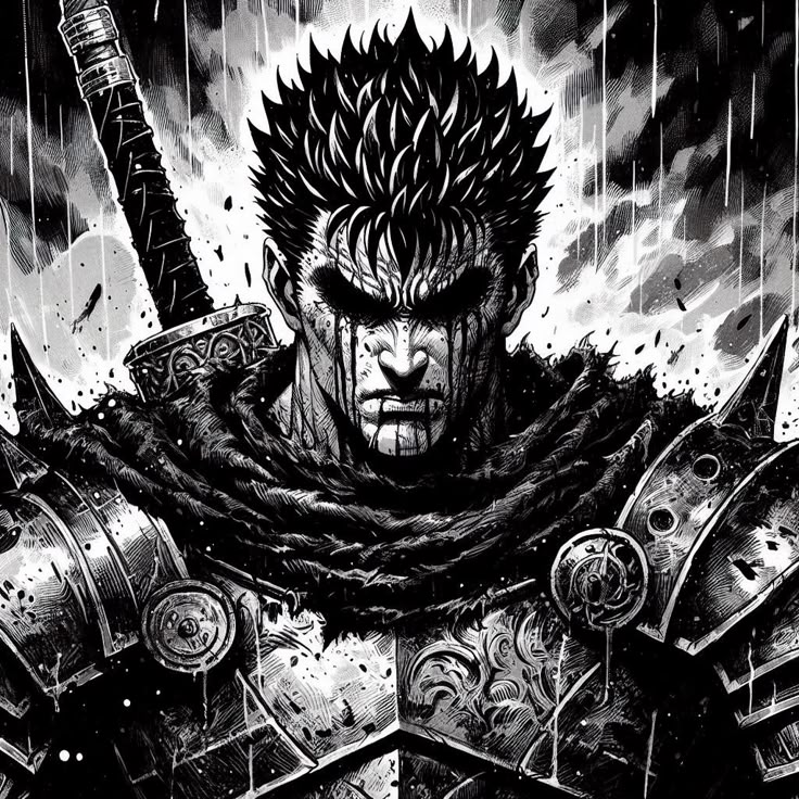 Guts pfp black and white