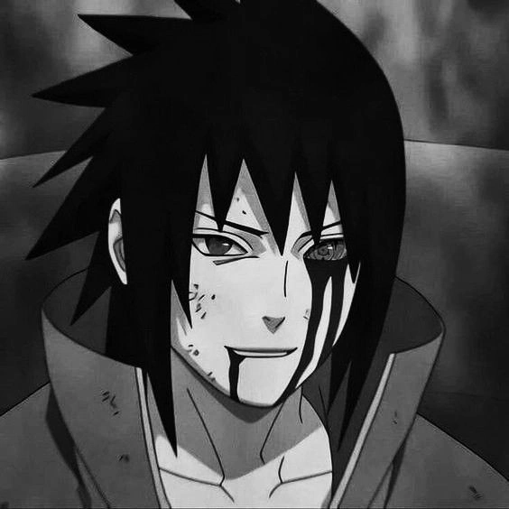 Sasuke PFP Black and White