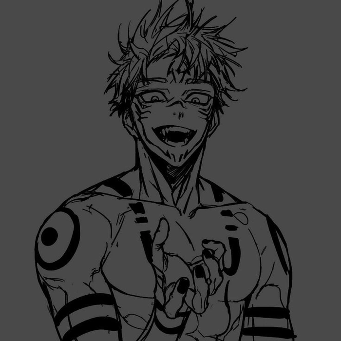 Sukuna PFP Black and White