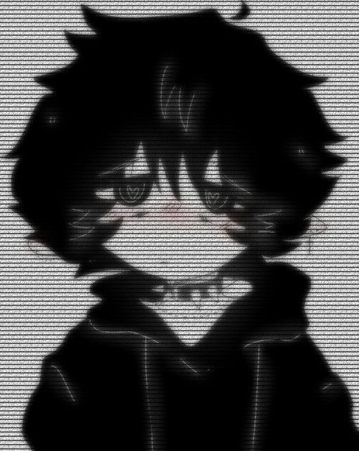 femboy pfp black and white