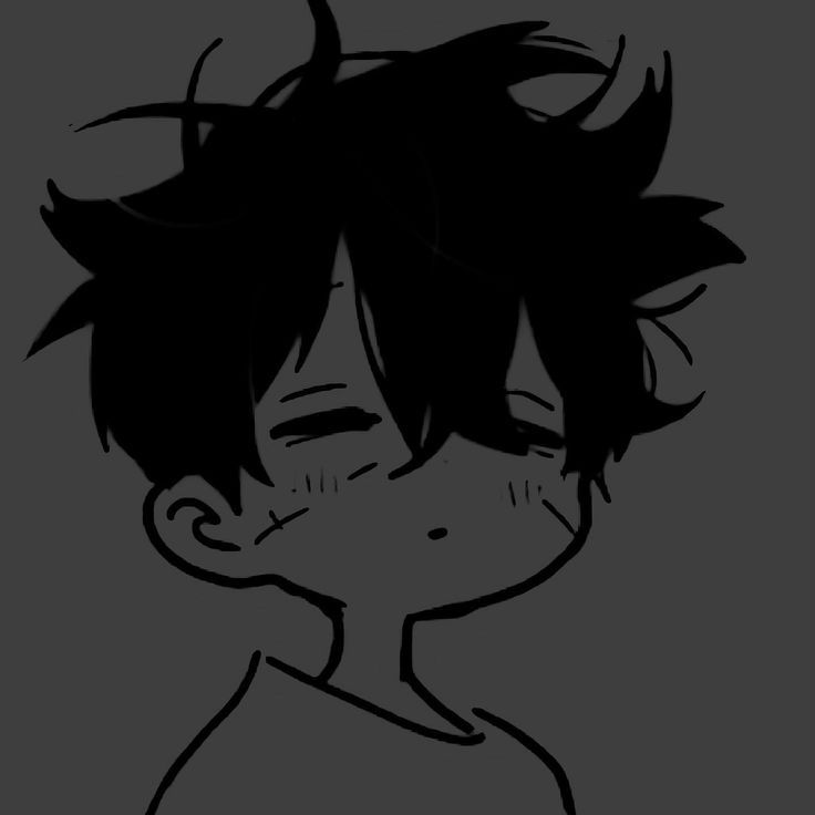 femboy pfp black and white