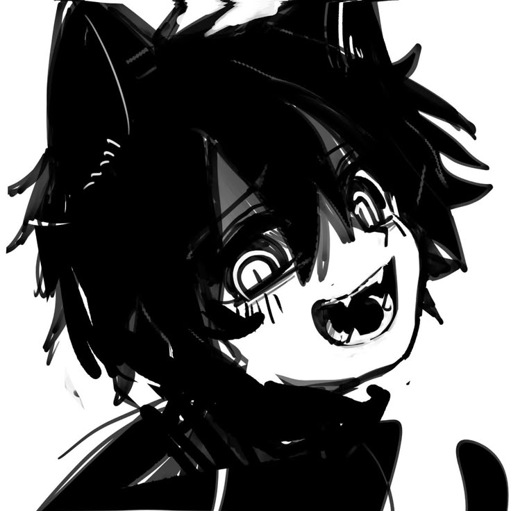 femboy pfp black and white