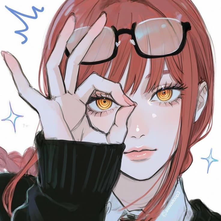 makima intense gaze aesthetic look