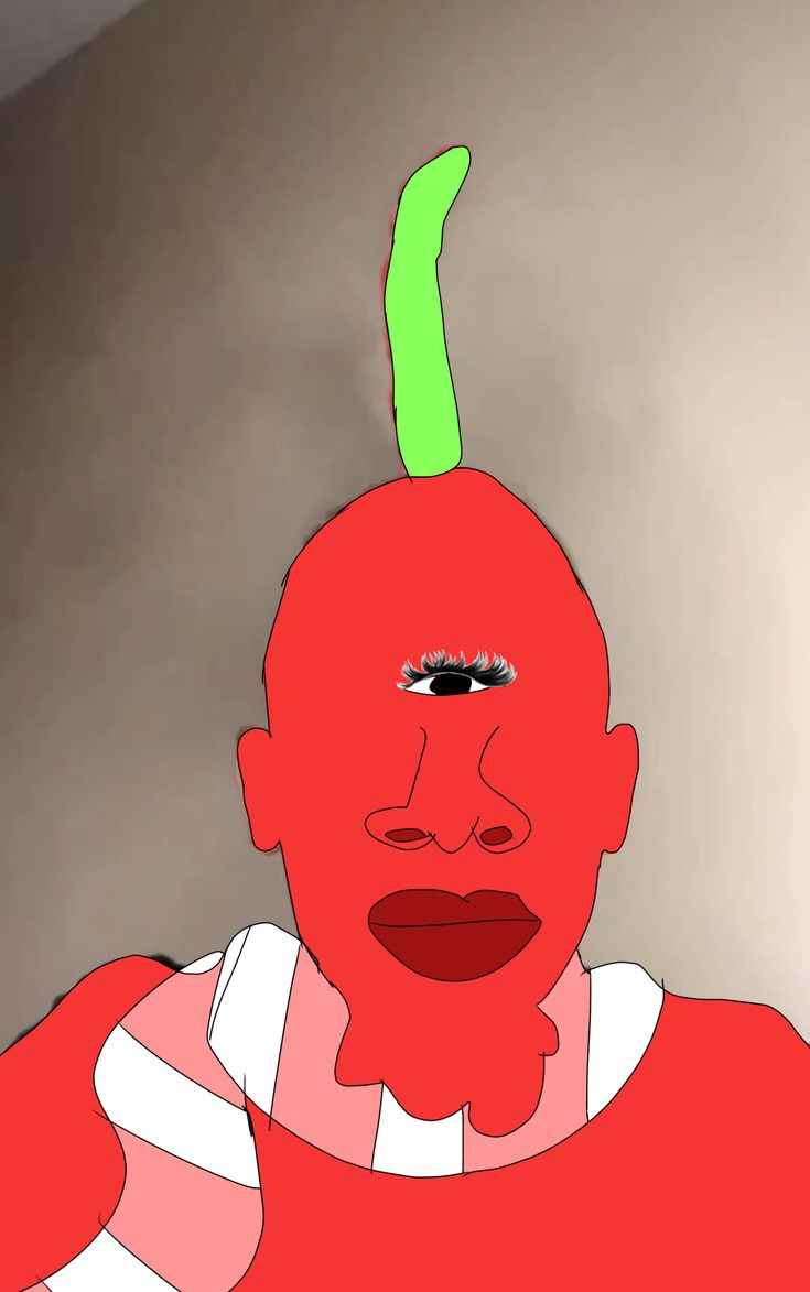 Green sprout profile peaceful look